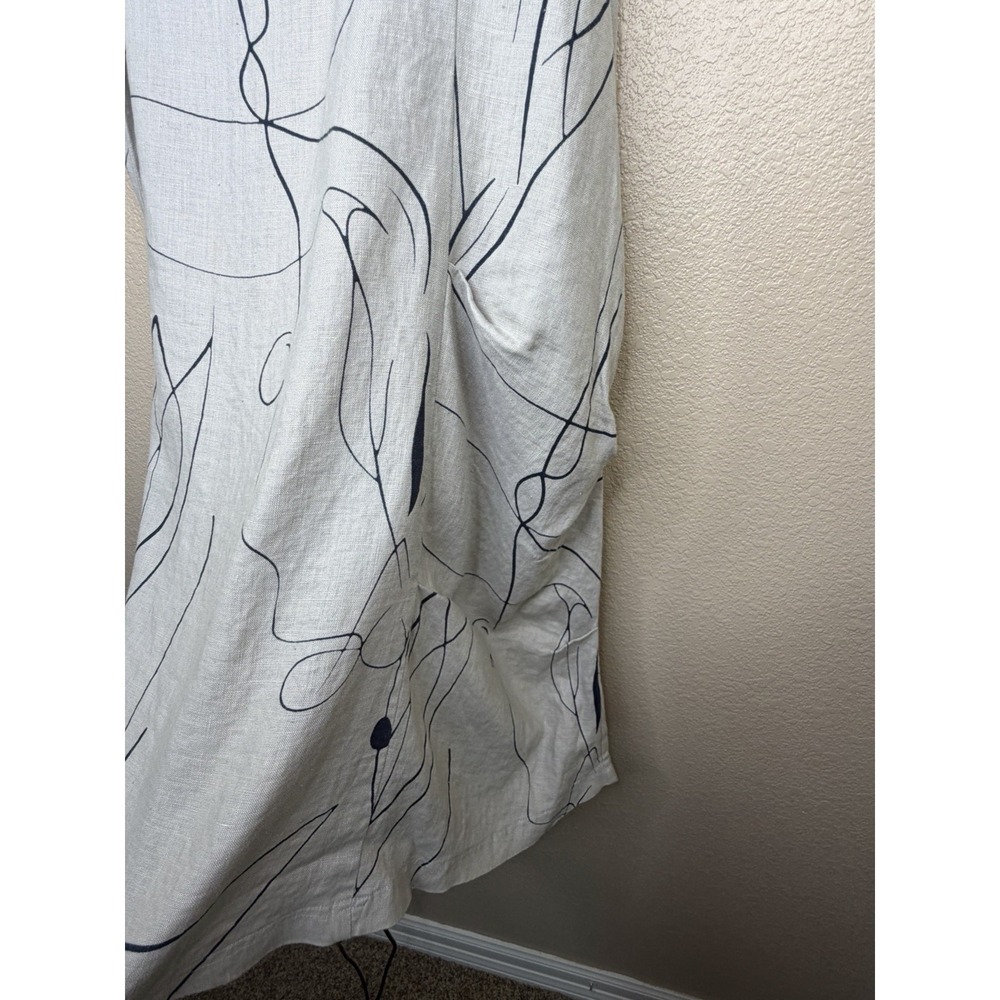 Night Studio Linen 2pc Set XL 100%‎ Linen Abstract Top Skirt Resort Coastal - Picture 4 of 10